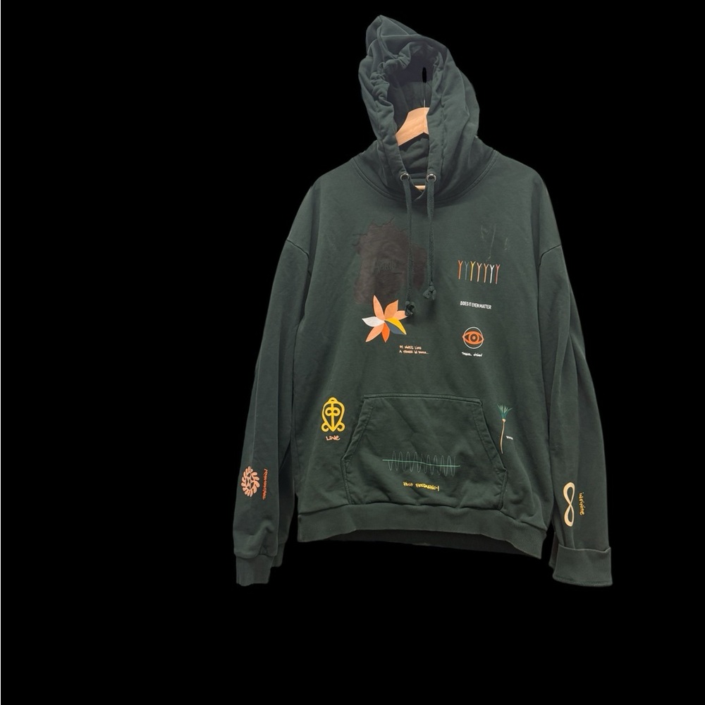 Diesel Dark Green Hoodie with Graphic Accents